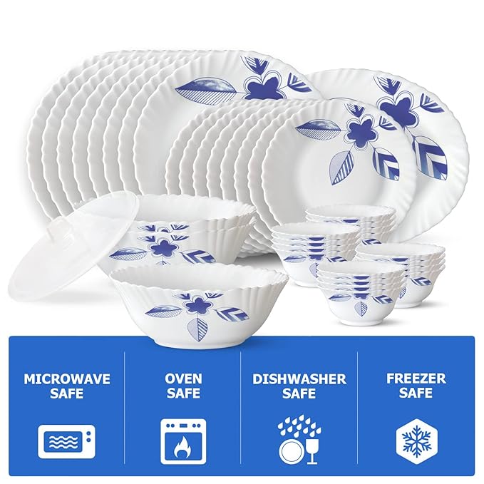 Larah by Borosil Morning Glory 47 pc Dinner Set