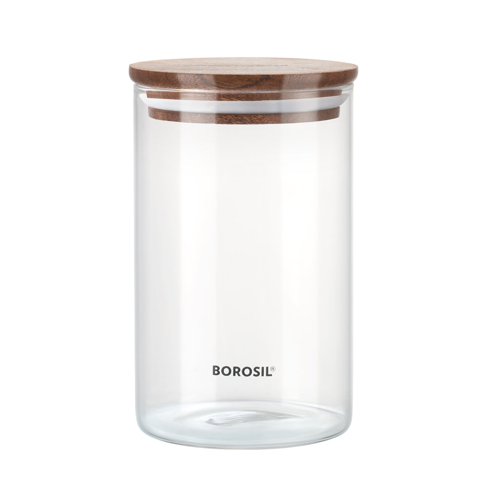 Borosil Classic Jar with Wooden Lid, 900ml