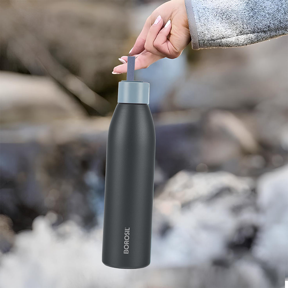 Duomate Vacuum Insulated Stainless Steel Bottle, Black