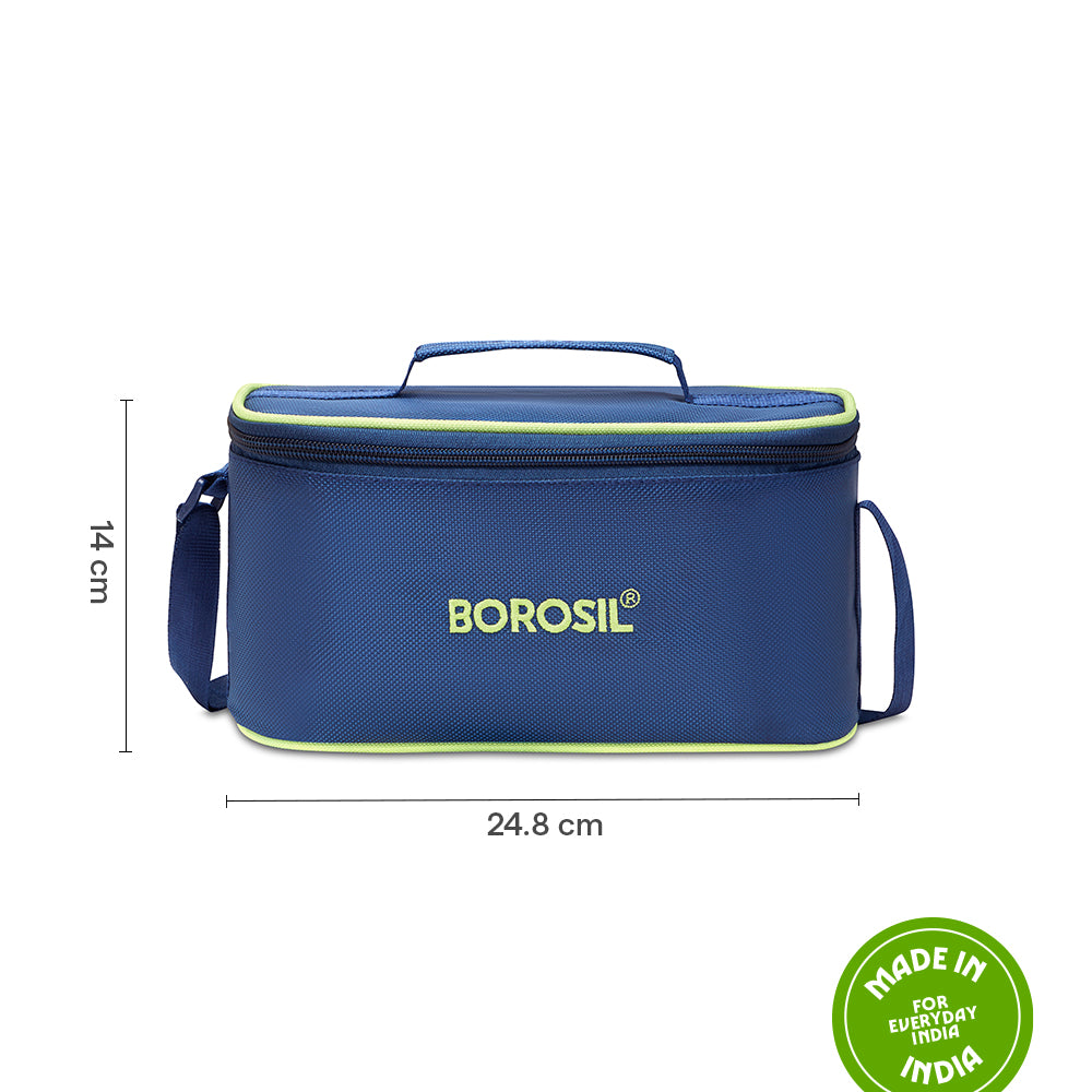 Borosil Blue Lunch Bag, Universal For Set of 4 - (320 ml & 240 ml)