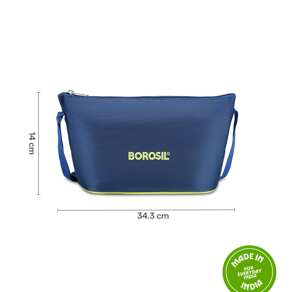 Borosil Blue Lunch Bag, Daisy For Set of 4 - (320 ml & 240 ml)