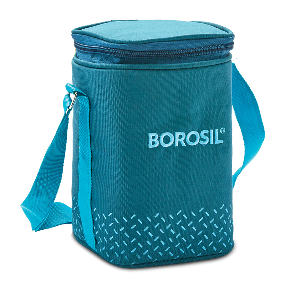 Borosil Teal Lunch Bag, Square For Set of 3 - (320 ml)