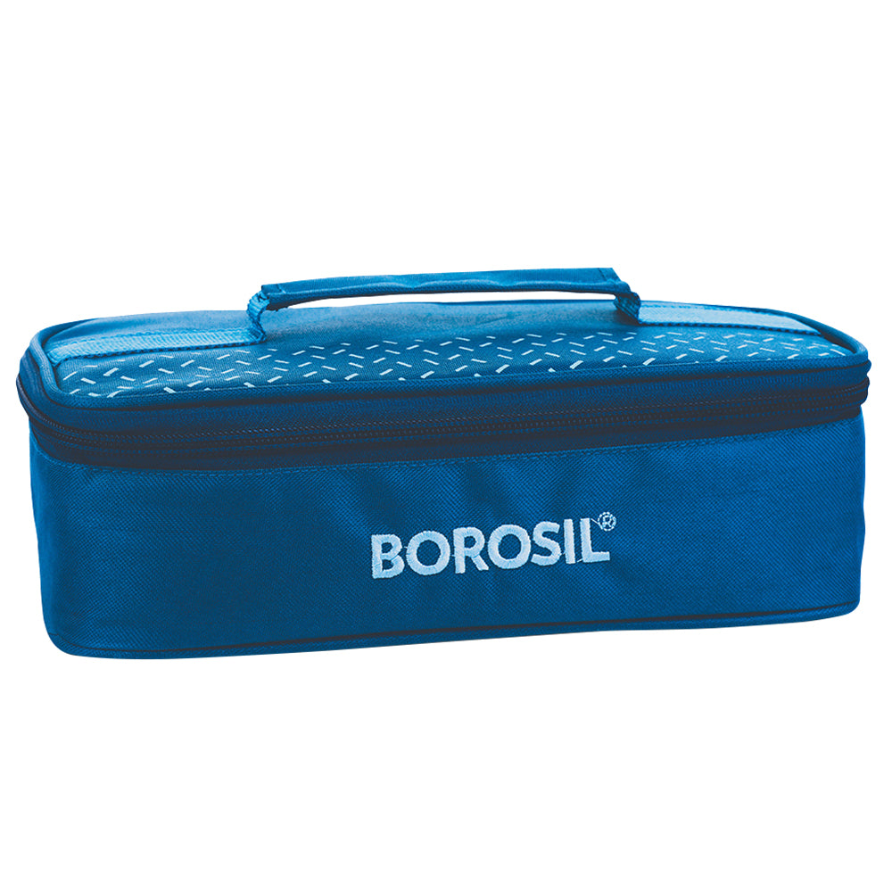 Borosil Teal Flat Lunch Bag, Square For Set of 2 - (320 ml)