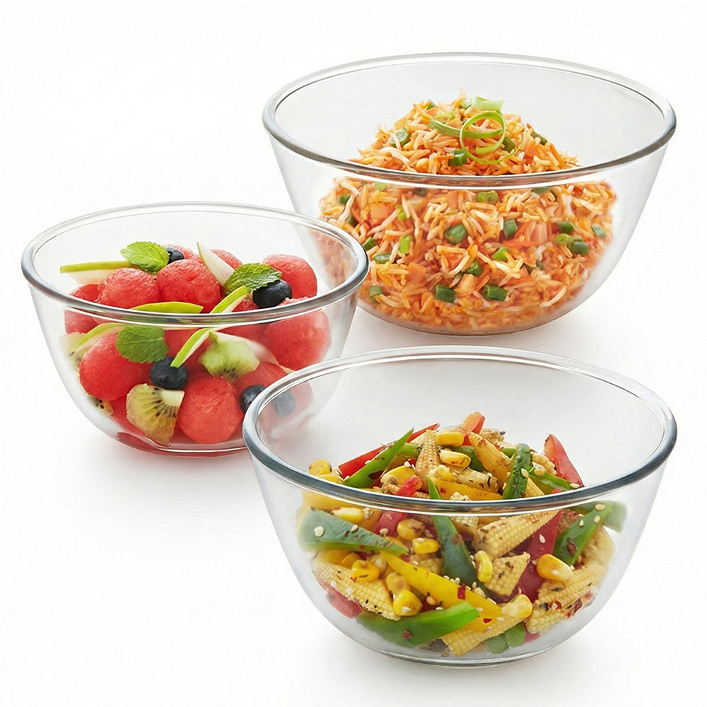 Round Tuff-Glass Mixing & Serving Bowl Set
