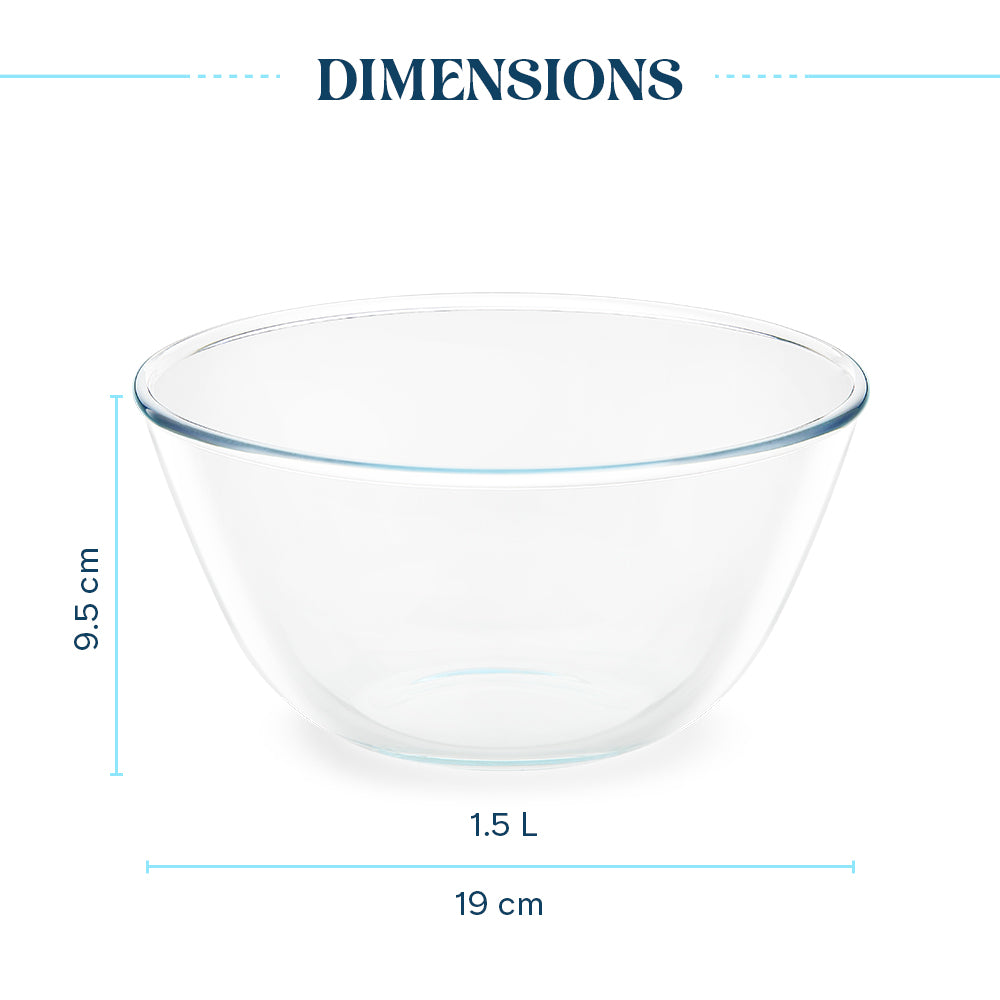 Larah Everyday Glass Bowls, 1.5L