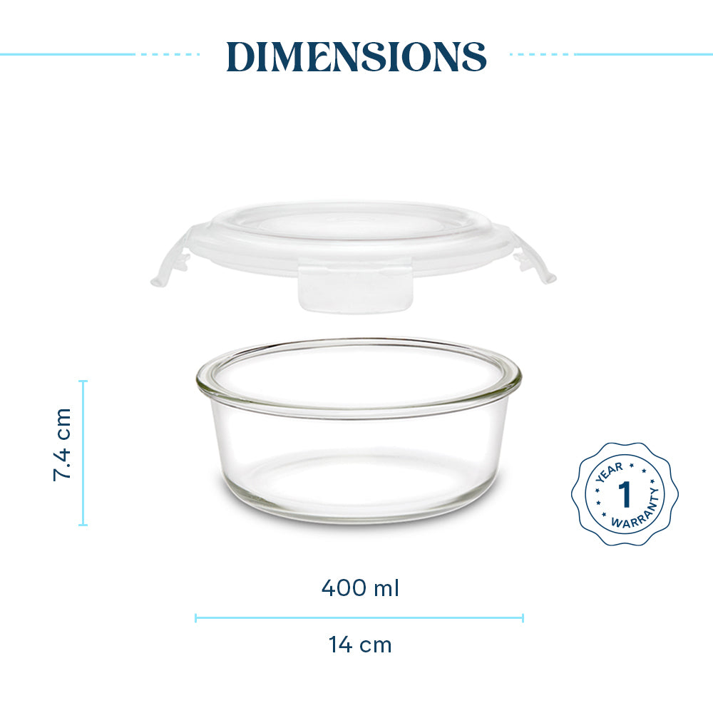 Larah Glass Klip n Store, Round Container