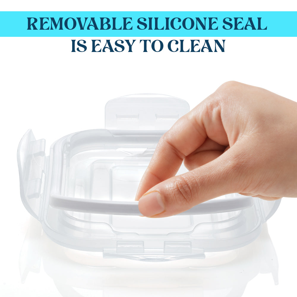 Larah Everyday Klip n Store Rectangular Glass Container, 1.04L