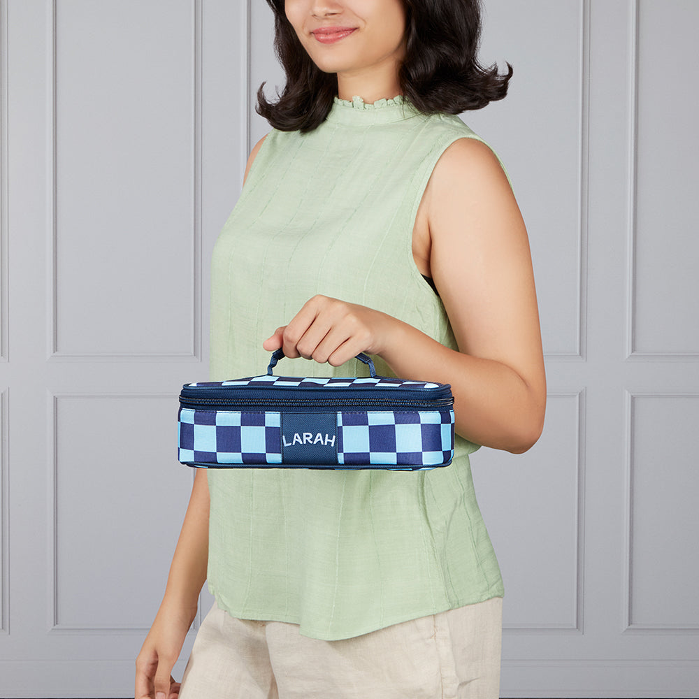 Larah Colormate Square Lunch Box, Blue