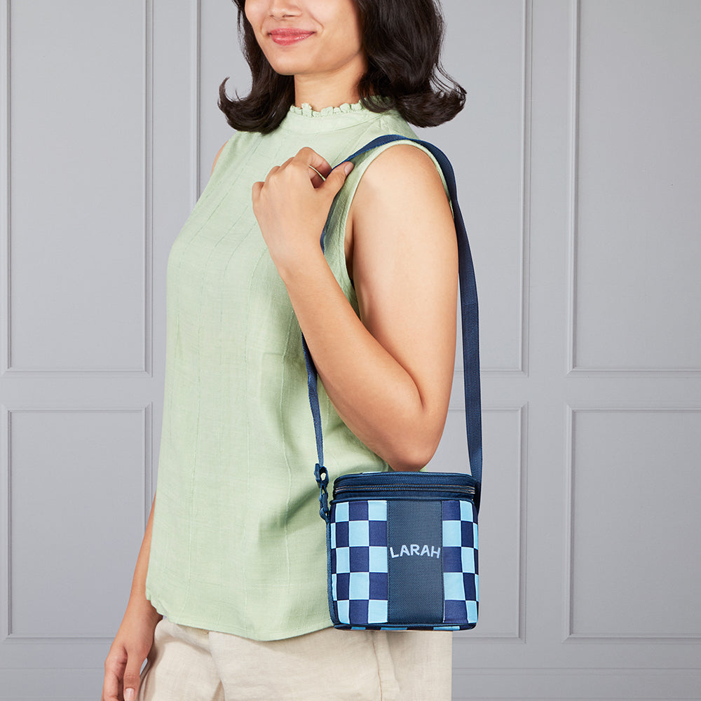 Larah Colormate Square Lunch Box, Blue