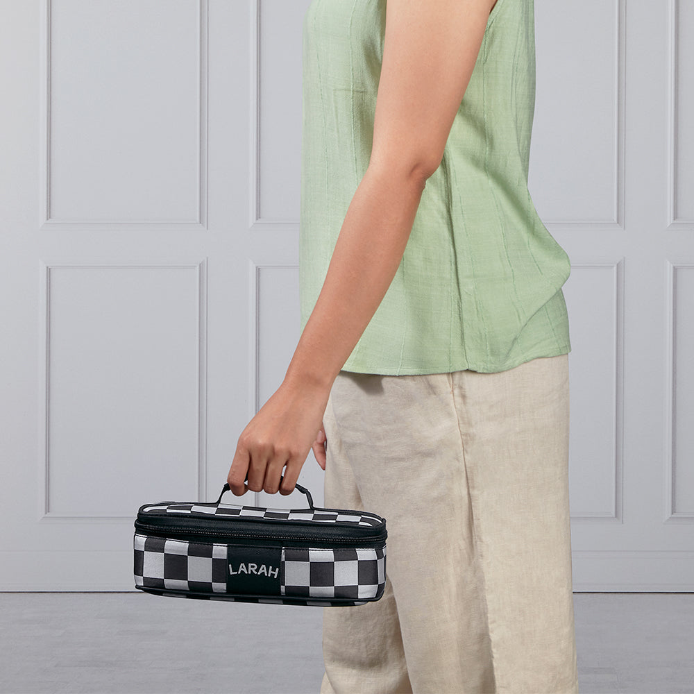 Larah Colormate Square Lunch Box, Black