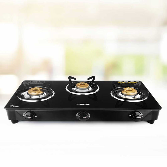 Borosil Magnum Glasstop Gas stove, 3 Burners