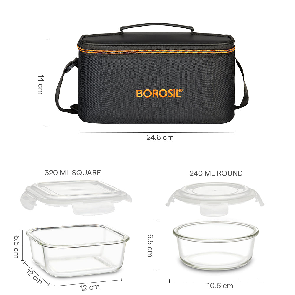 MaxPack Professional Backpack with Universal Glass Lunch Box, Orange