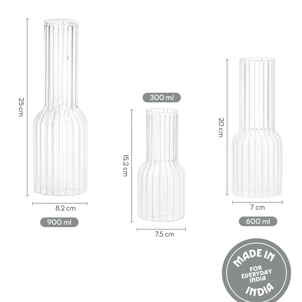 Trinity Fluted Vases - Set of 3
