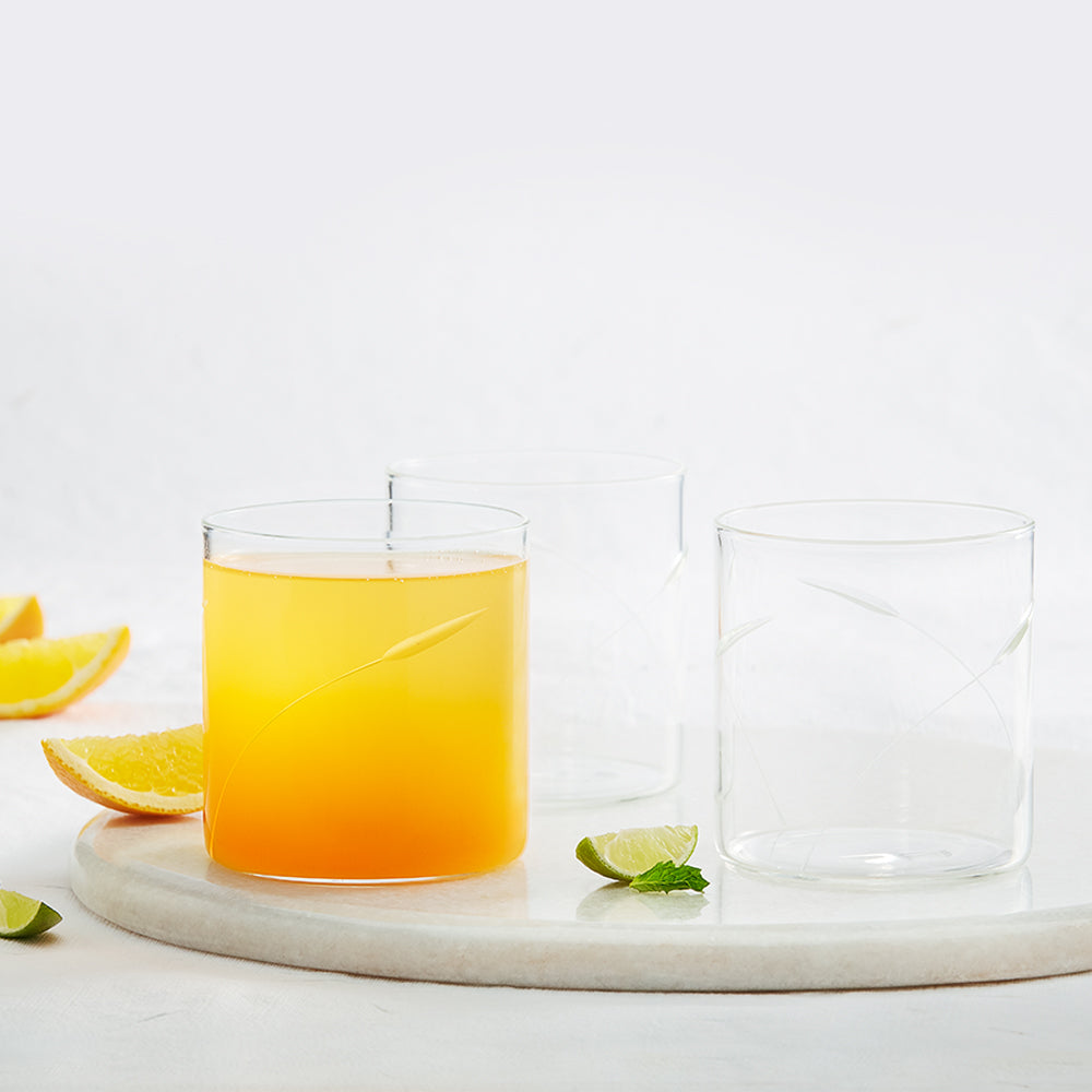 Borosil Swirl Cut Glass, Set of 6