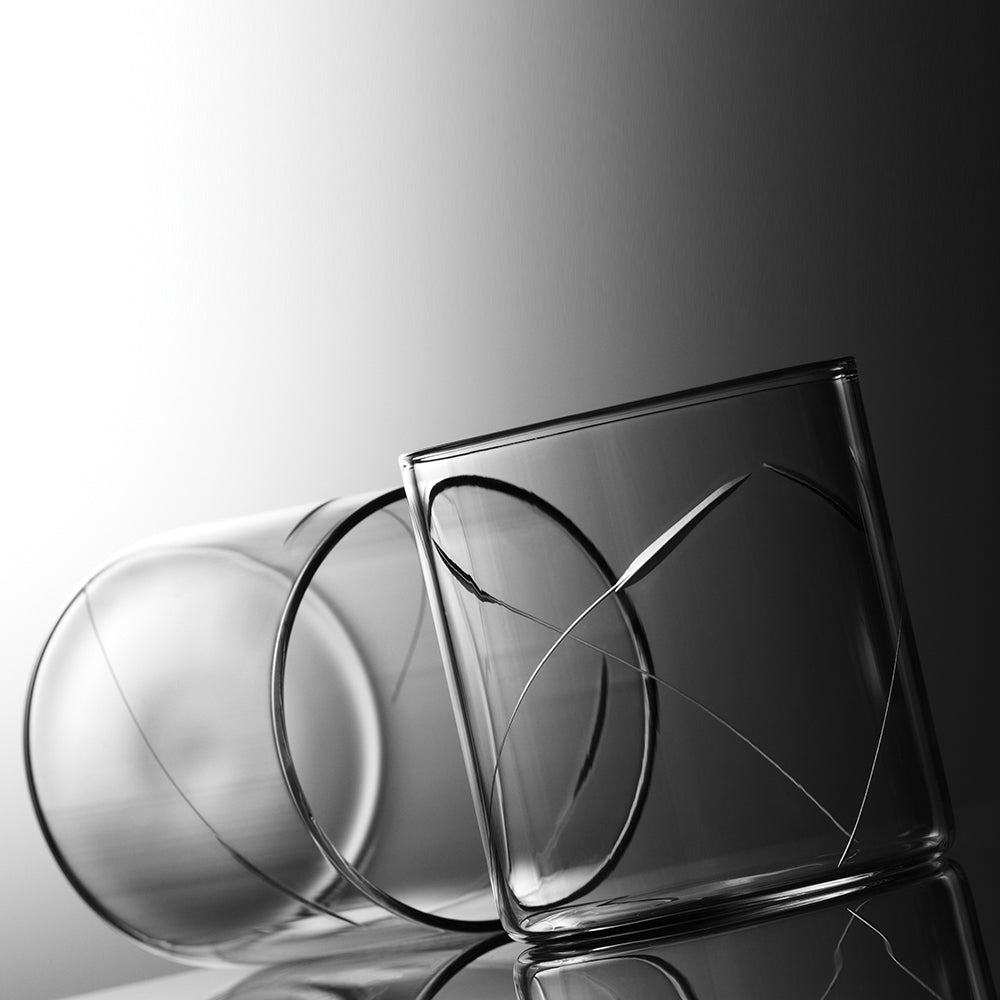 Borosil Swirl Cut Glass, Set of 6