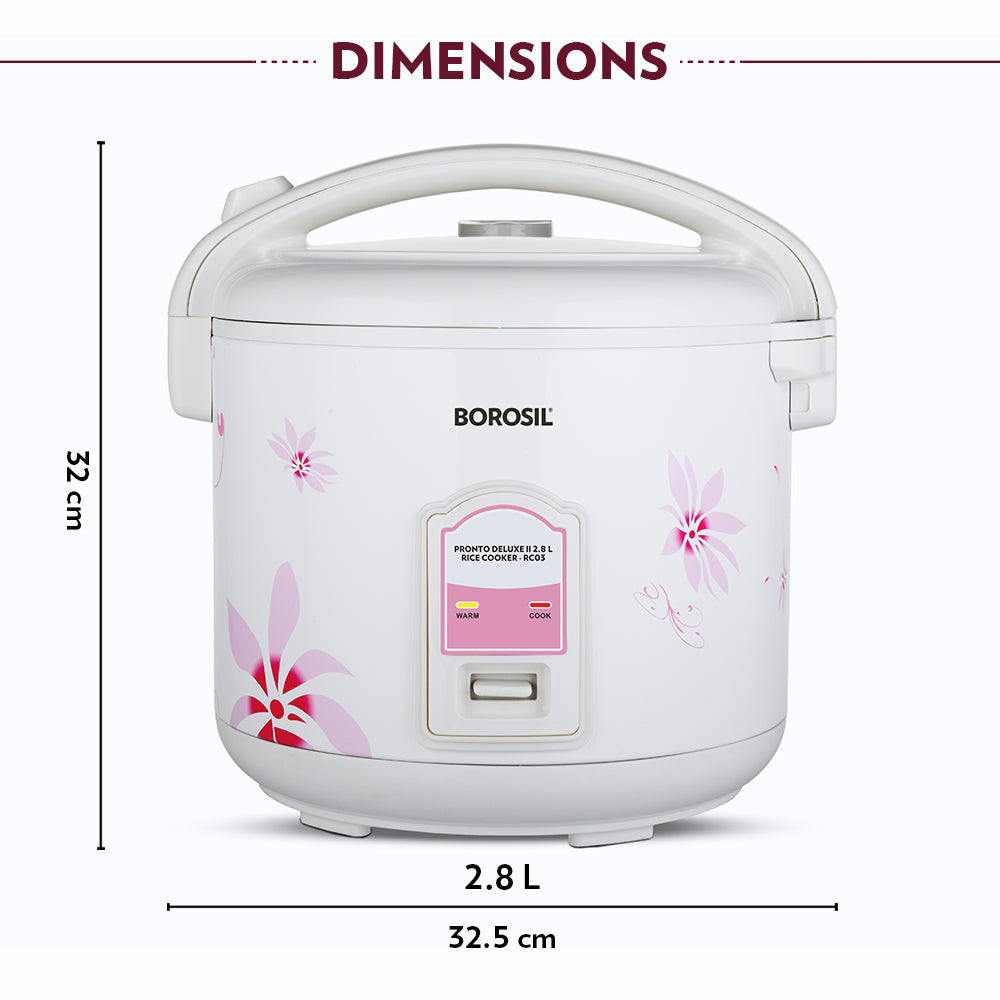 Borosil Pronto Deluxe II 2.8 L Electric Rice Cooker