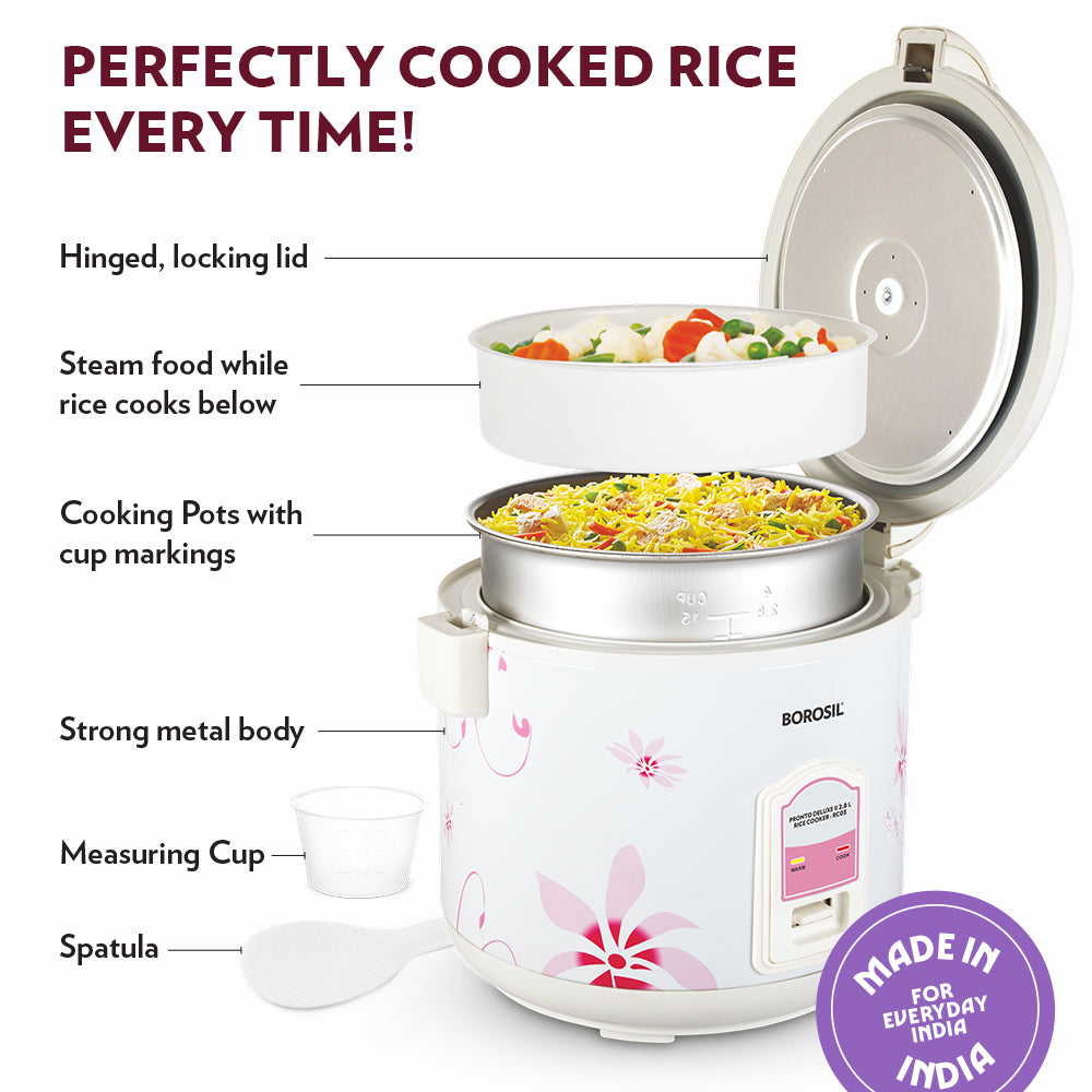 Borosil Pronto Deluxe II 2.8 L Electric Rice Cooker