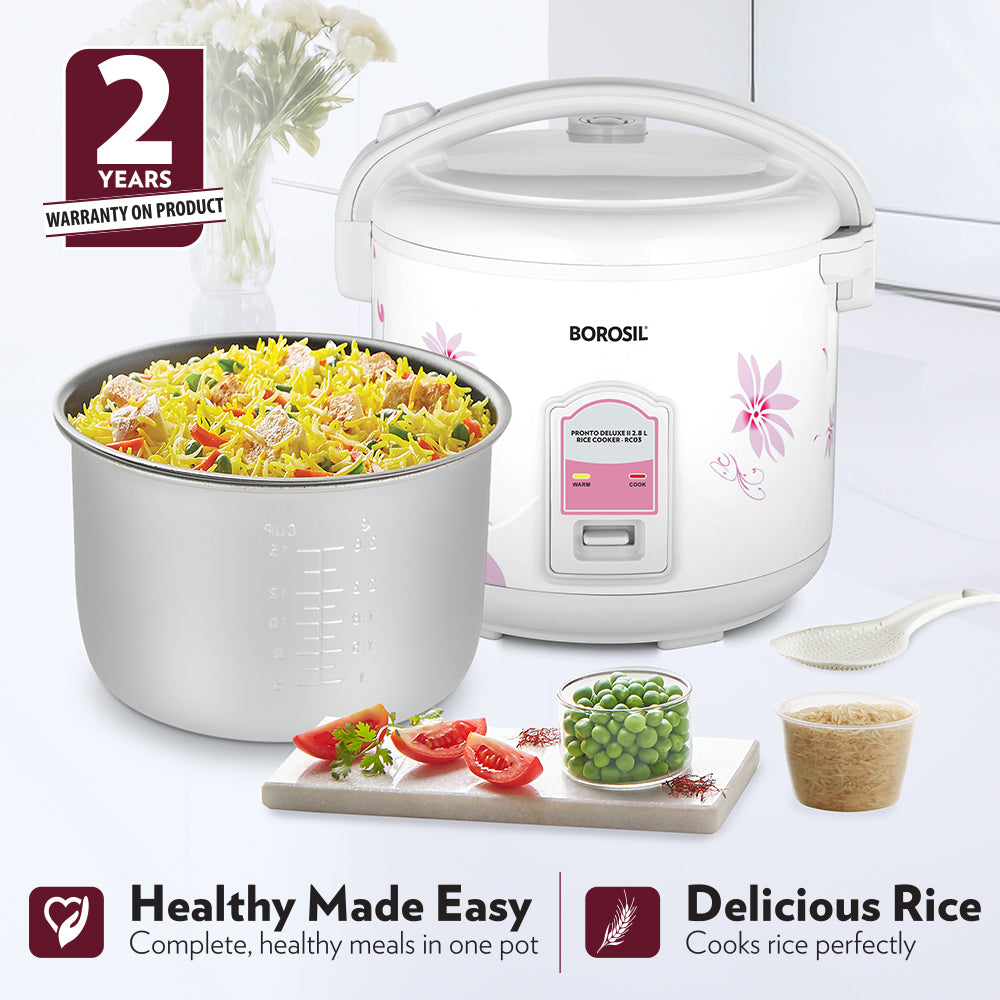 Borosil Pronto Deluxe II 2.8 L Electric Rice Cooker