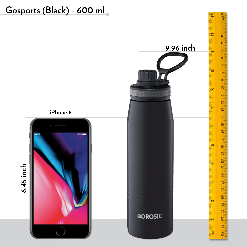 Borosil Gosport Black Personalise, 600ml