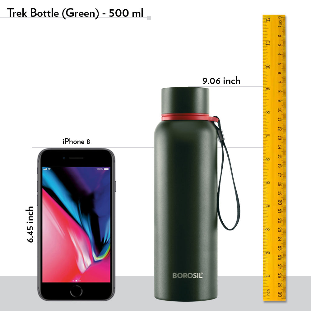 Borosil Trek Green Personalise, 500ml