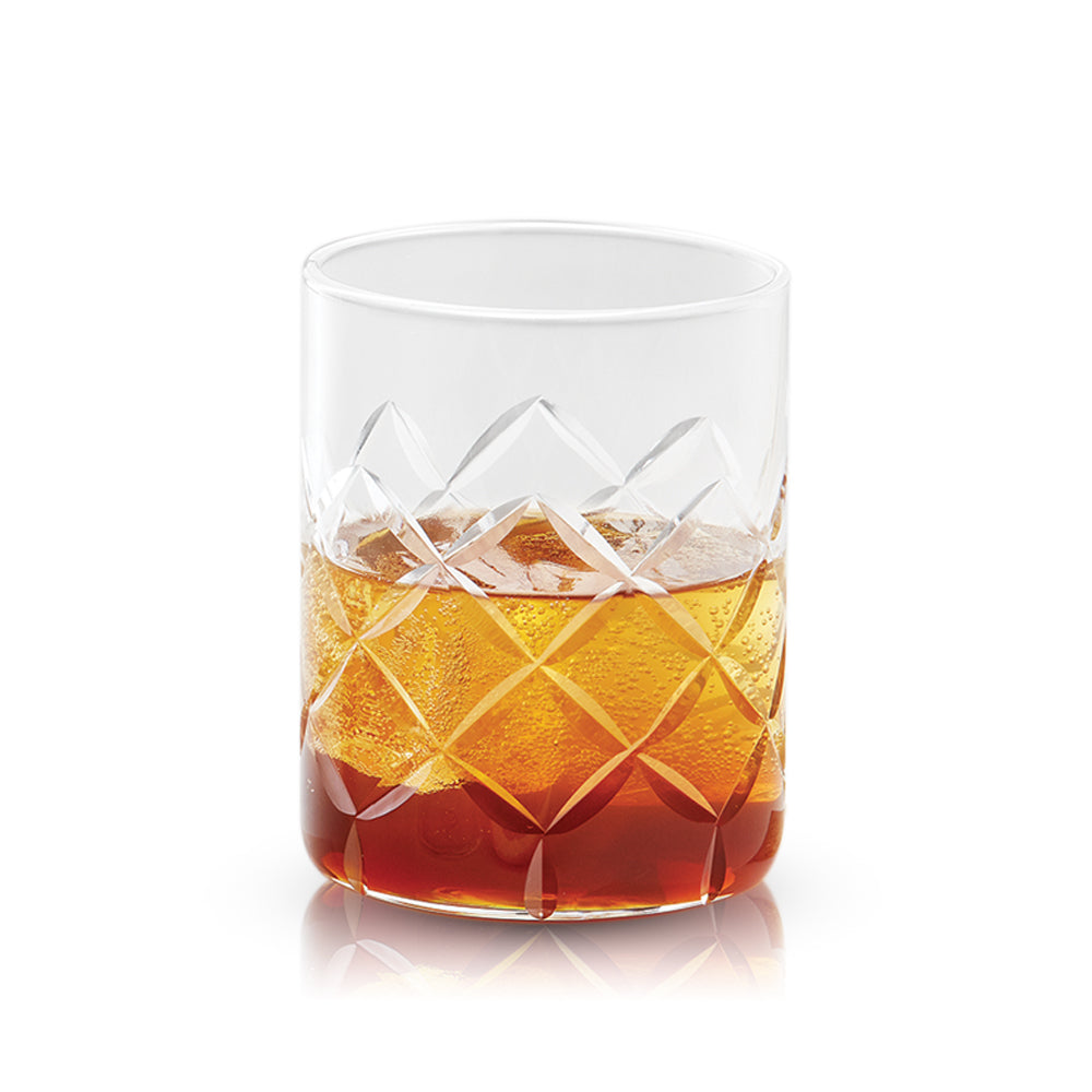 Borosil Crown Whiskey Glass, Set of 6, 350ml