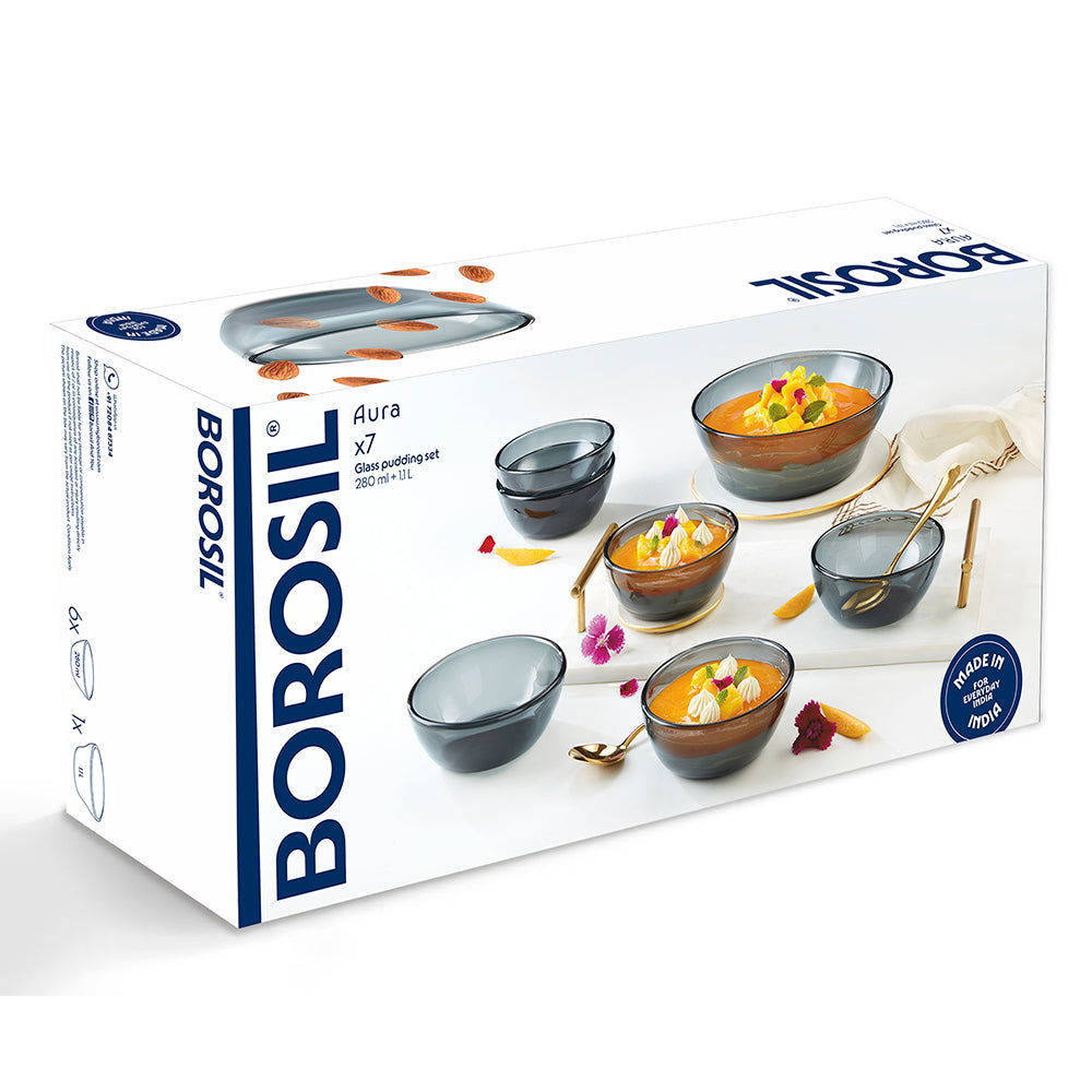 Aura Ion Glass Big Pudding Set, Grey