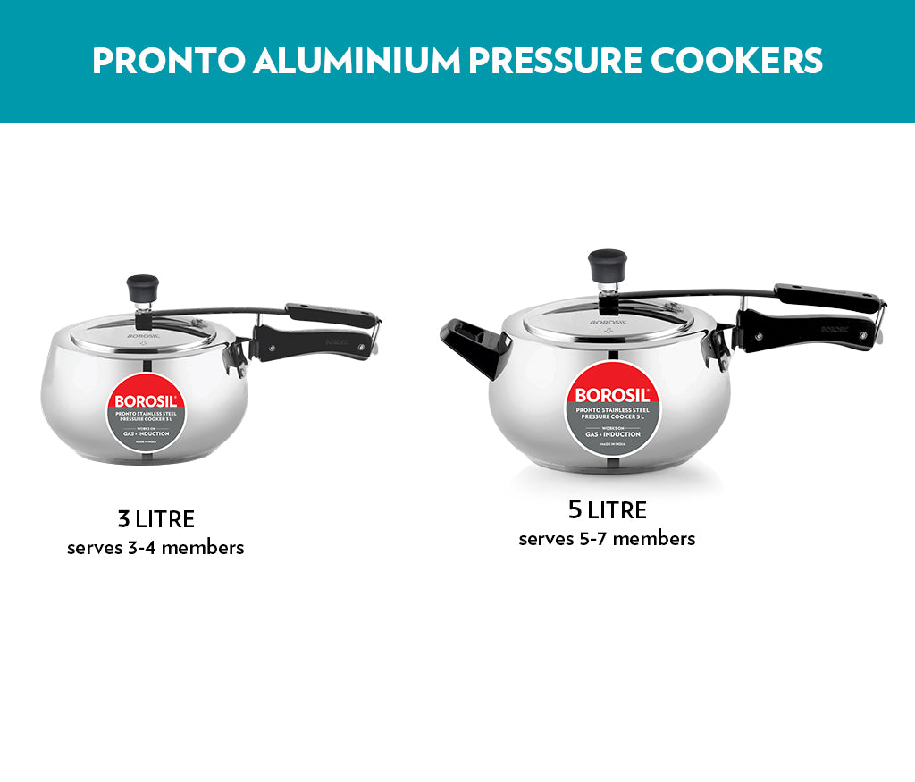Borosil Pronto SS Pressure Cooker, 5L