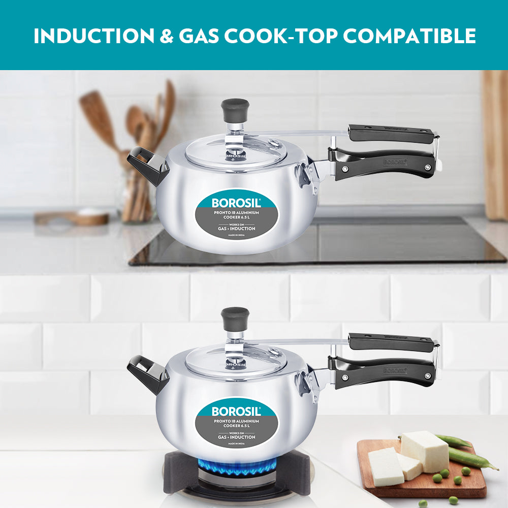 Borosil Pronto Aluminium Pressure Cooker, 6.5L