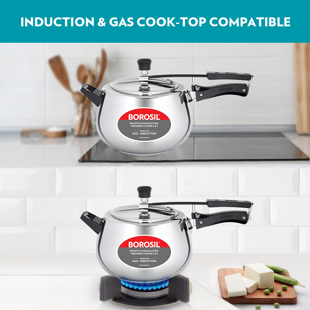 Borosil Pronto SS Pressure Cooker, 6.5L