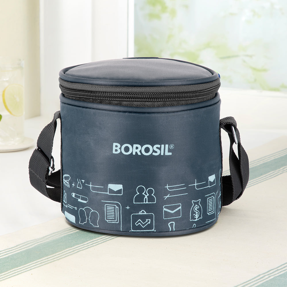 Borosil CarryFresh Lunch Bag For Lunch Box Set of 2, (280ml + 180ml), Tall
