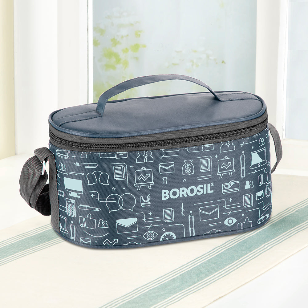 Borosil CarryFresh Lunch Bag For Lunch Box Set of 4, (280ml x 2 + 180ml x 2)