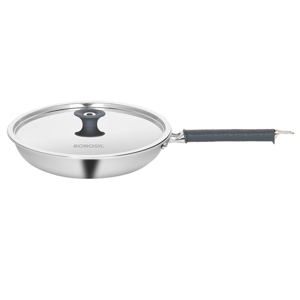 Borosil Cookfresh Triply Frying Pan (Silicone Handle + Lid)