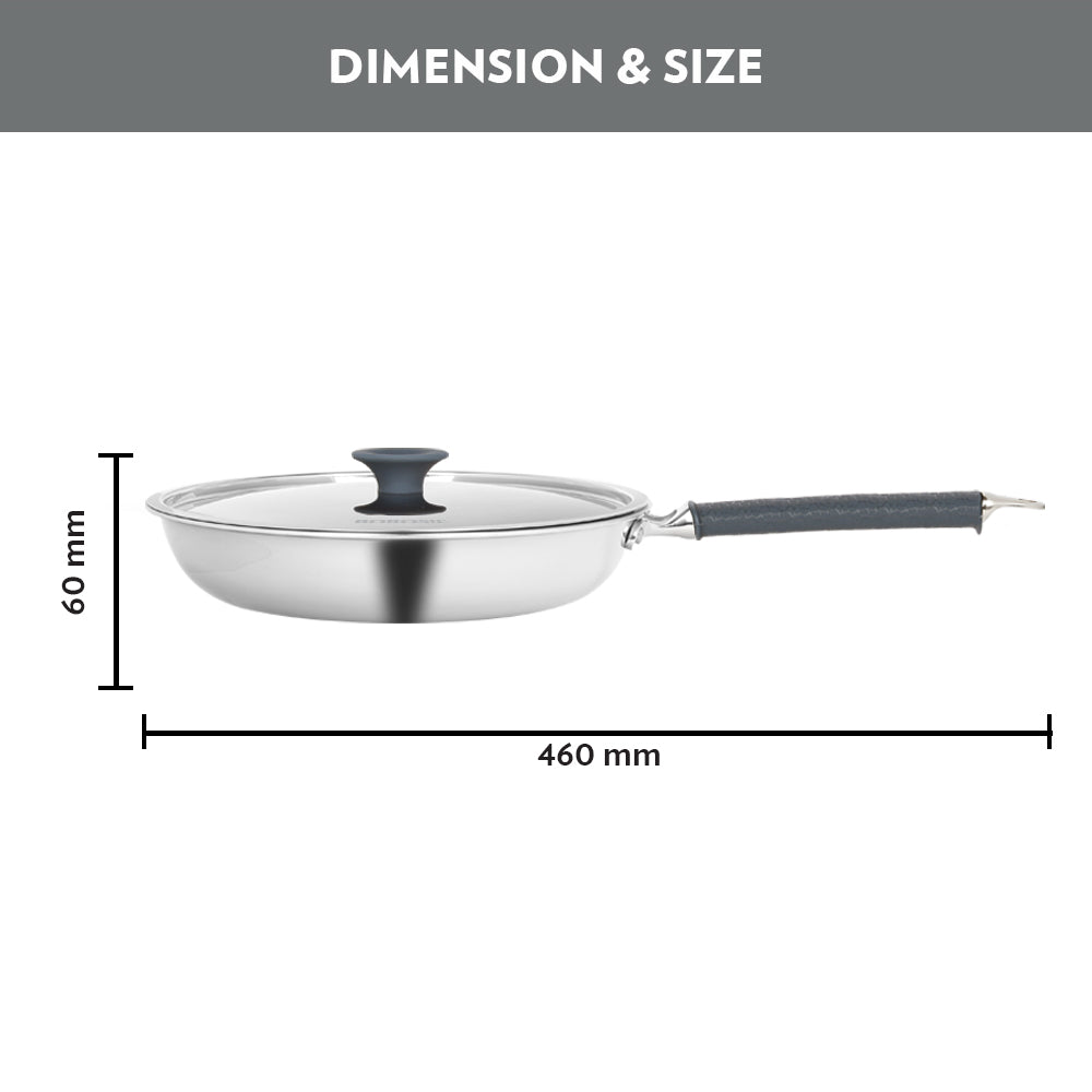 Borosil Cookfresh Triply Frying Pan (Silicone Handle + Lid)