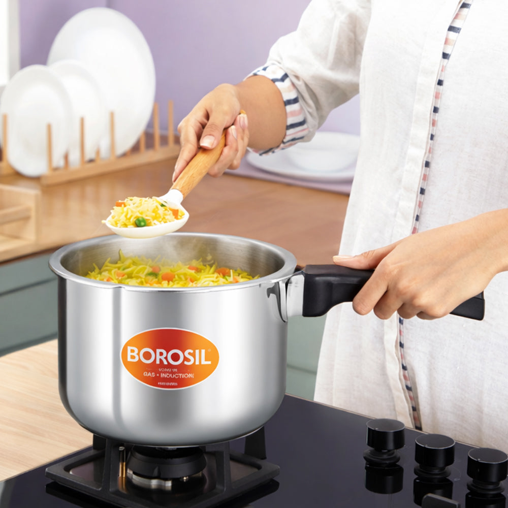 Borosil Presto Tri-Ply Outer Lid Pressure Cooker, 3 L