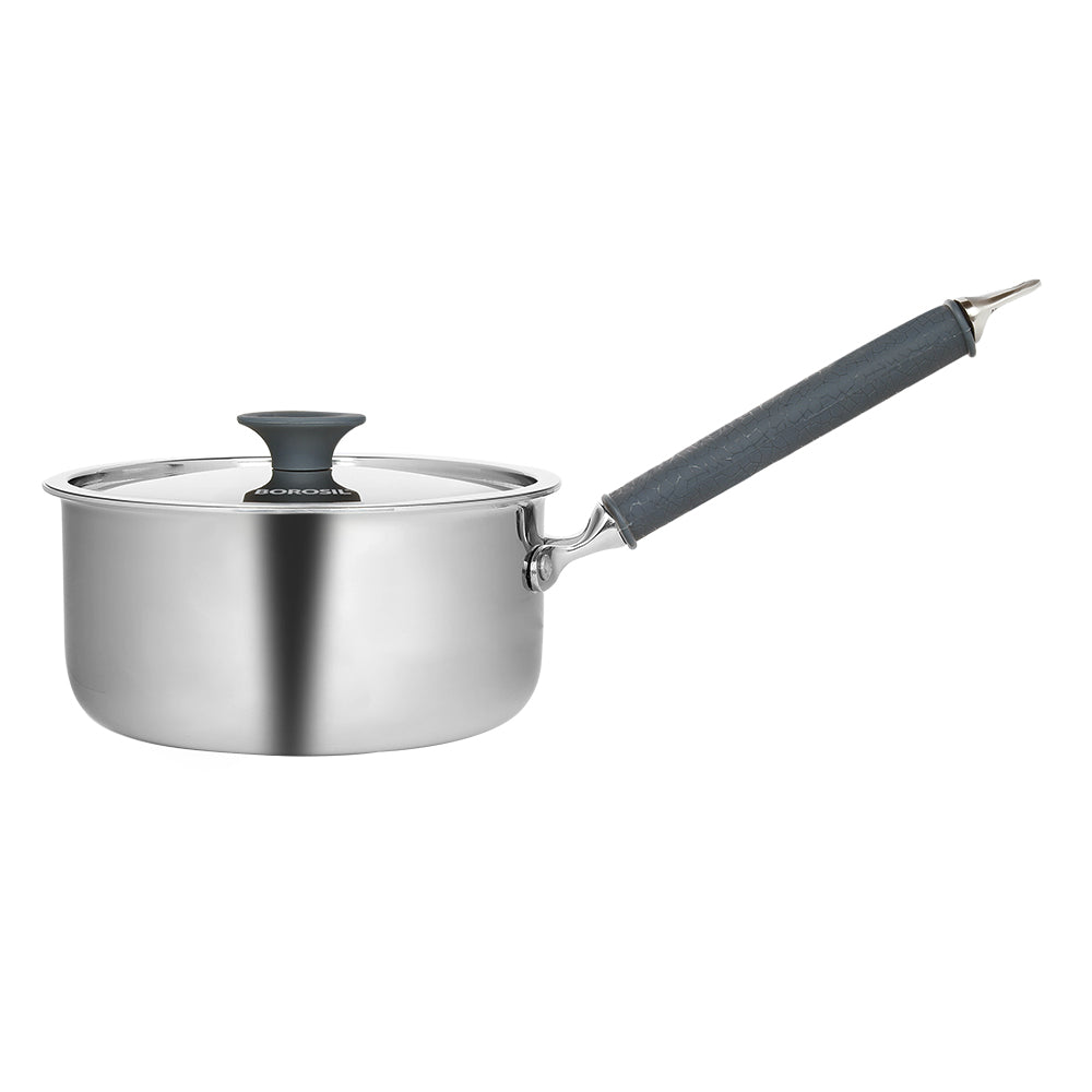 Borosil Cookfresh Triply Saucepan (Silicone Handle + Lid), 2.2L
