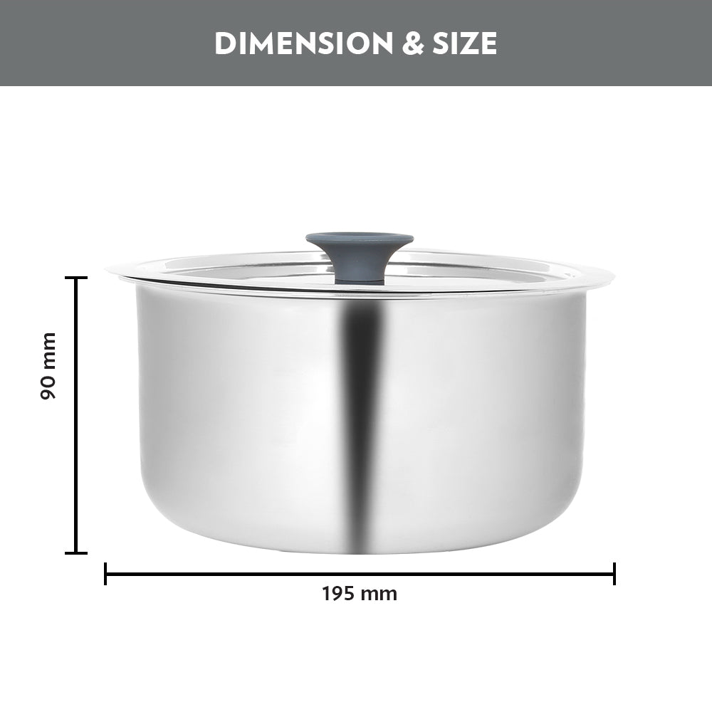 Borosil Cookfresh Triply Tope (Silicone Knob on Lid)