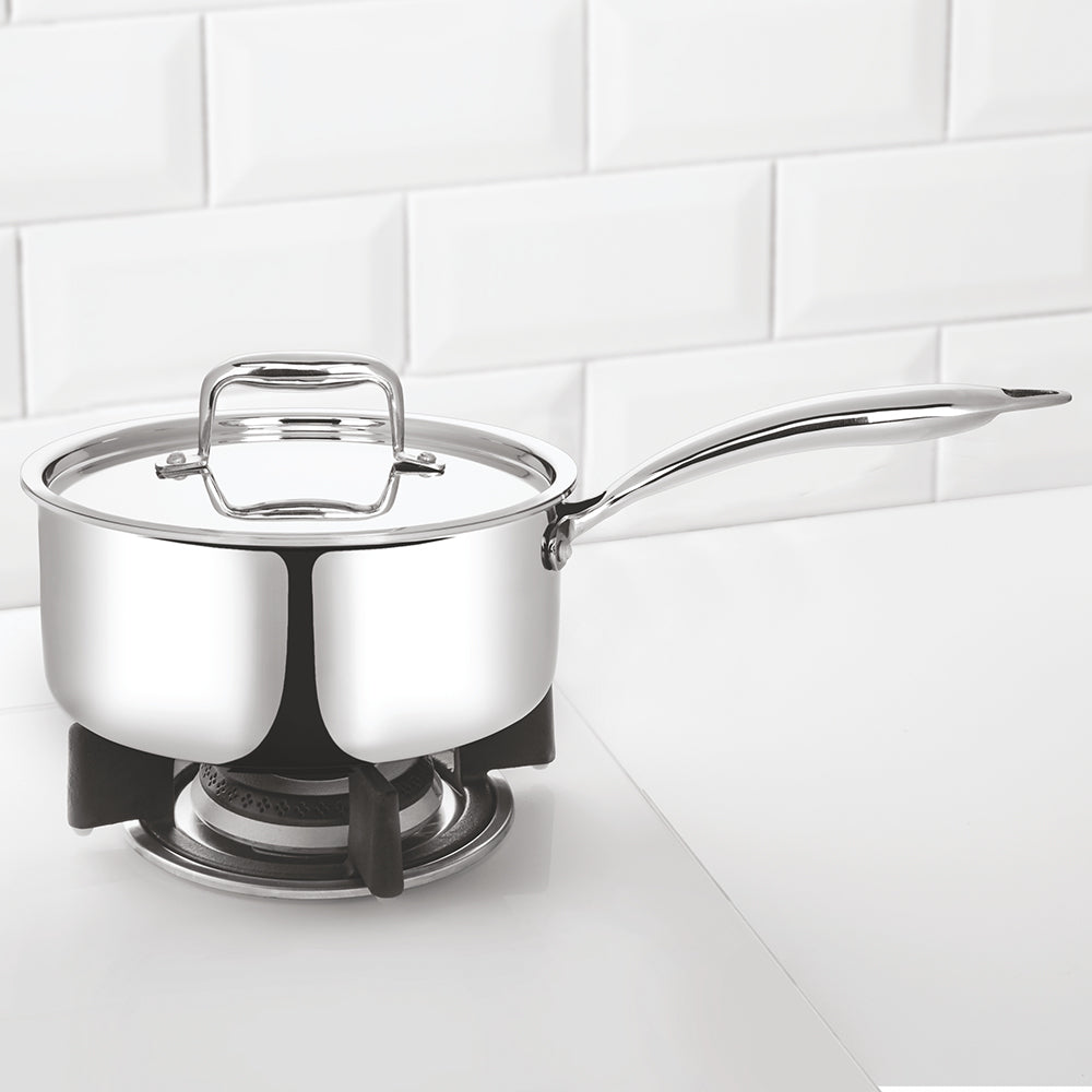 Borosil Cookfresh Triply Saucepan w Lid (Steel Handle), 2.7L/20cm