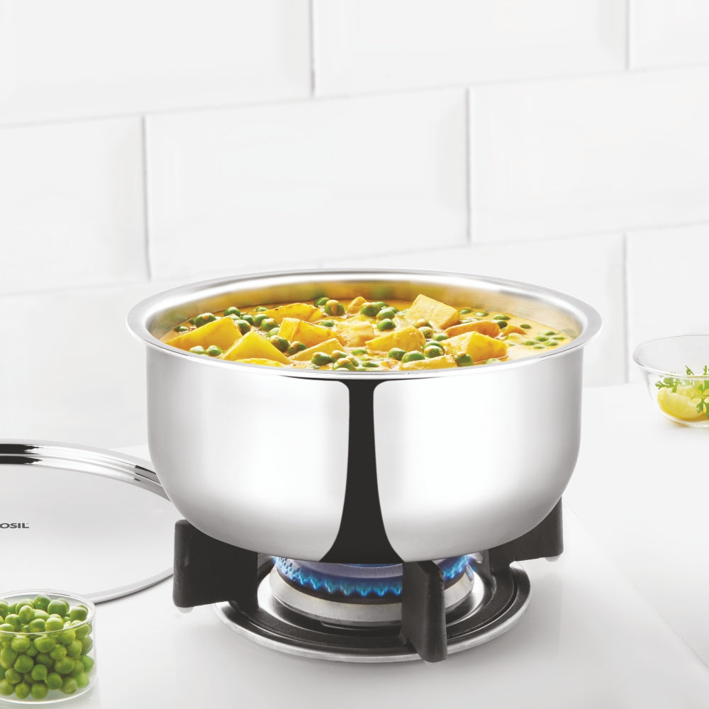Borosil Cookfresh SS Triply Tope w Lid, 3.6L