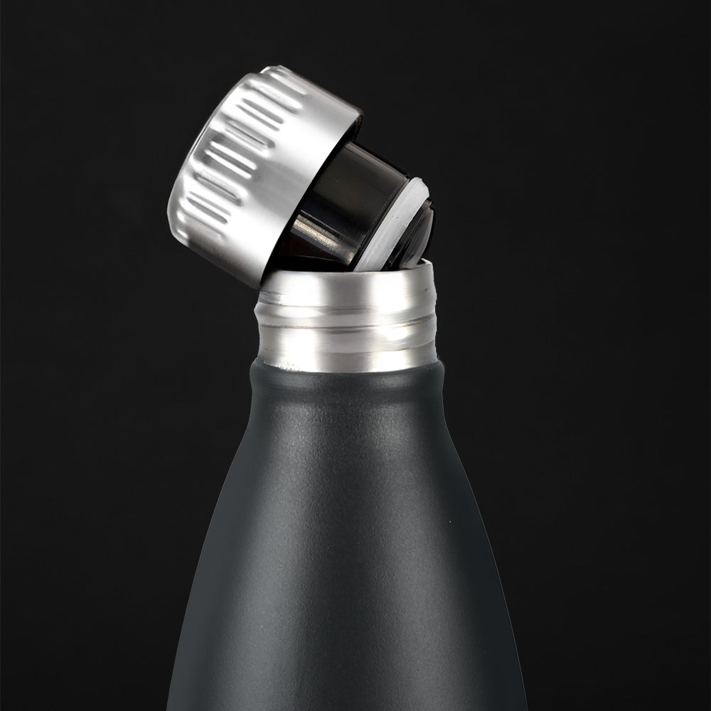 Borosil Bolt Insulated Bottle 1L, Matte Black