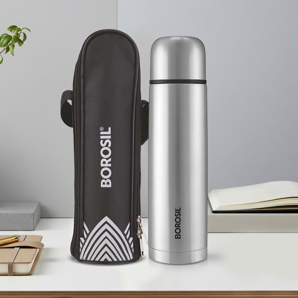 Borosil Thermo Flask 1L, Black