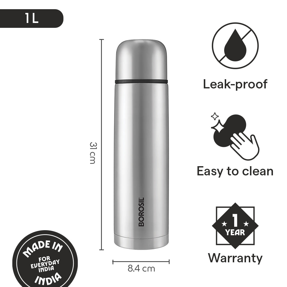 Borosil Thermo Flask 1L, Black