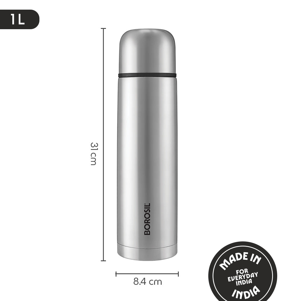 Borosil Thermo Flask 1L, Black