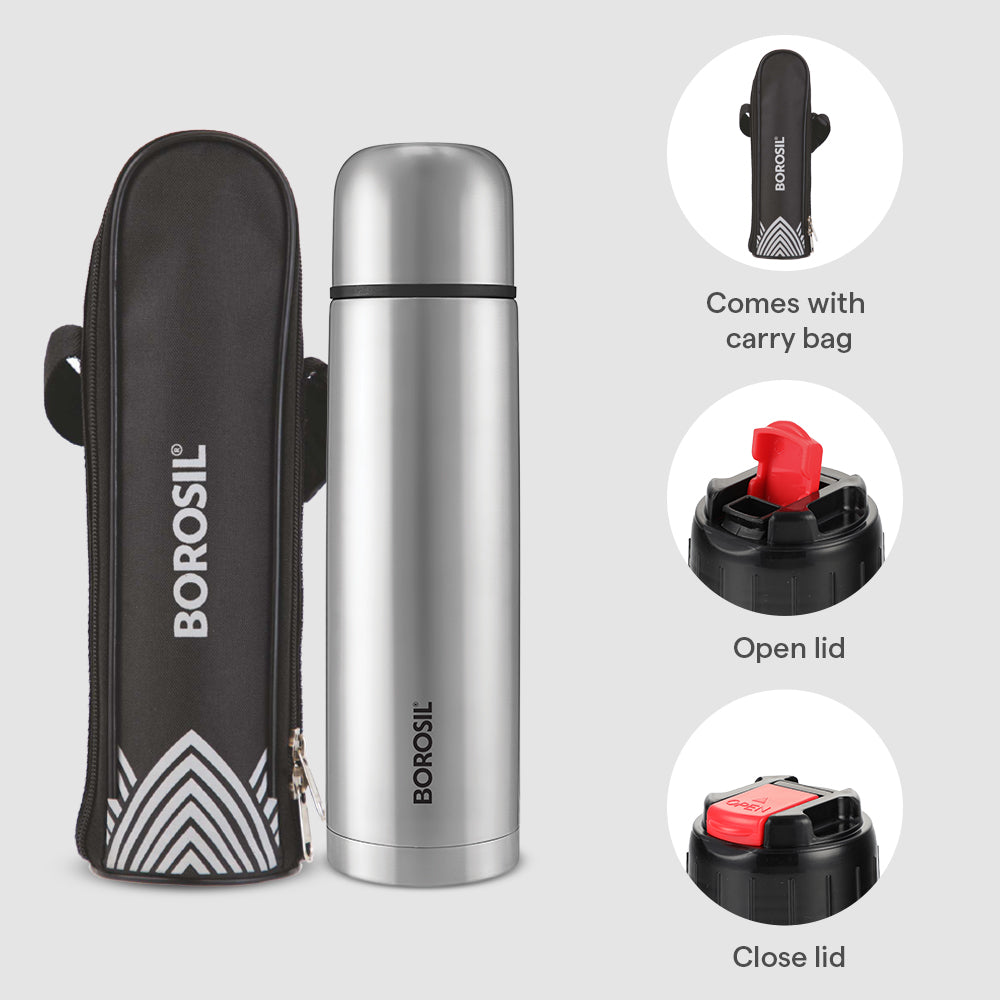 Borosil Thermo Flask 1L, Black