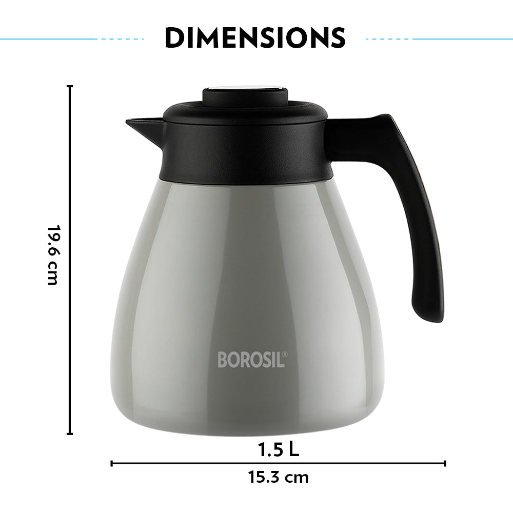 Borosil Insulated Tea Pot, Birch, 1.5L