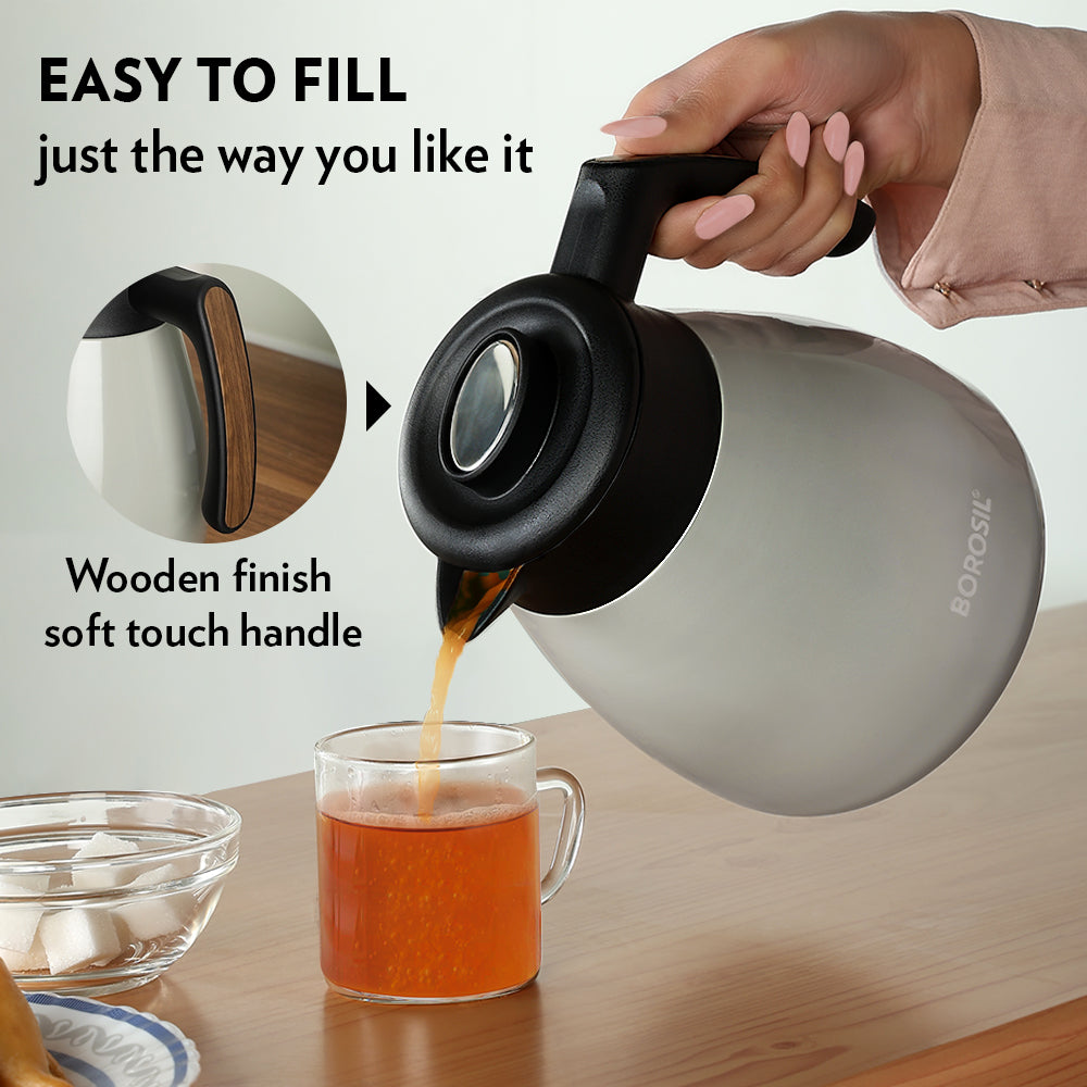 Borosil Insulated Tea Pot, Birch, 1.5L