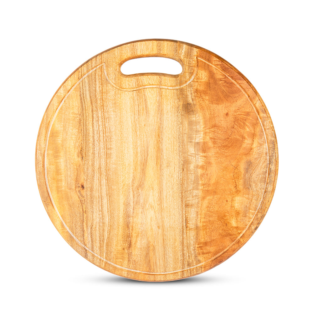 Borosil Wooden Round Chopping Board, 33 cm Dia