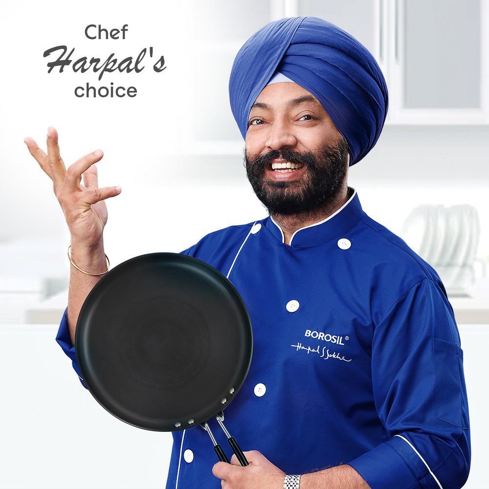 Hard Anodized Induction Base Flat Tawa, 30 cm