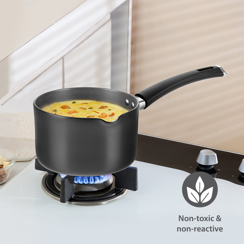 Hard Anodized Induction Base Spout Sauce Pan, 16 cm / 2L