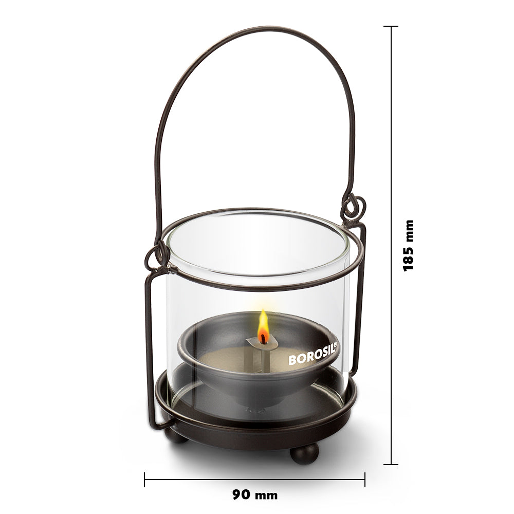 Borosil Hanging Hurricane Diya, Medium