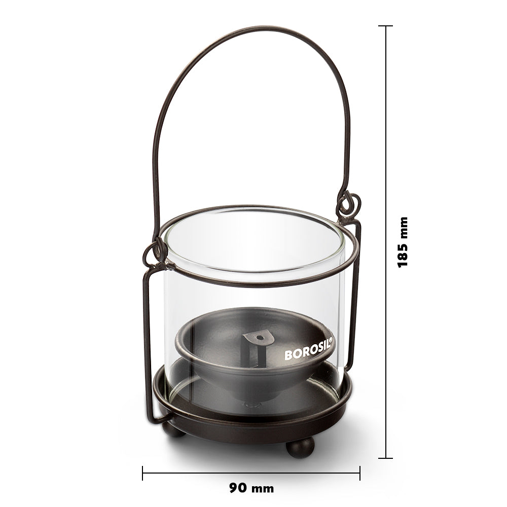 Borosil Hanging Hurricane Diya, Medium
